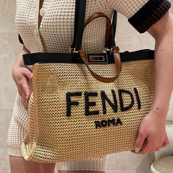 Fendi Raffia logo Peekaboo X-Tote - Picture 3 of 17